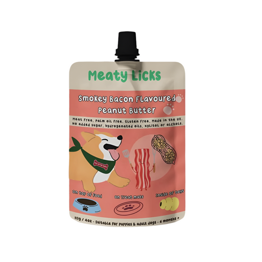 Peanut Butter Pouch for dogs Smokey Bacon 113g