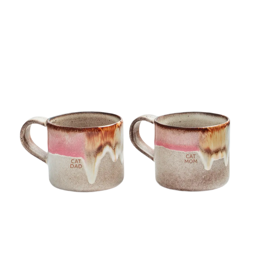 Melting Ice Cream Mug 360ml Cat Mom & Dad 2 Pieces Set
