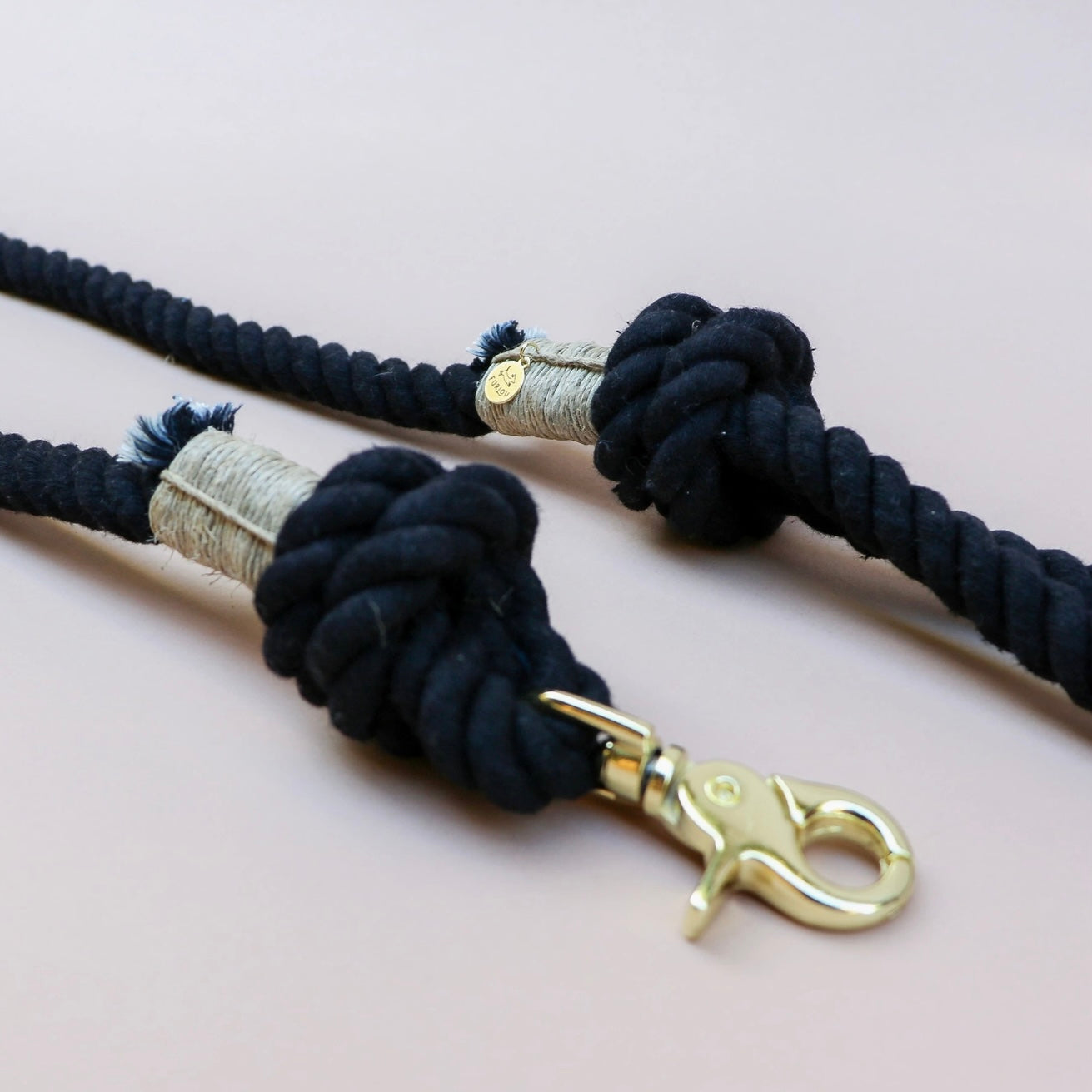 Hands Free Hundeleine aus Seil mitternachtsschwarz