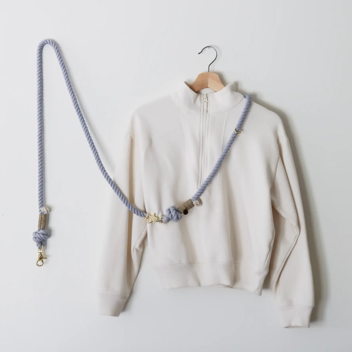 Hands Free Hundeleine aus Seil, Herbstblau