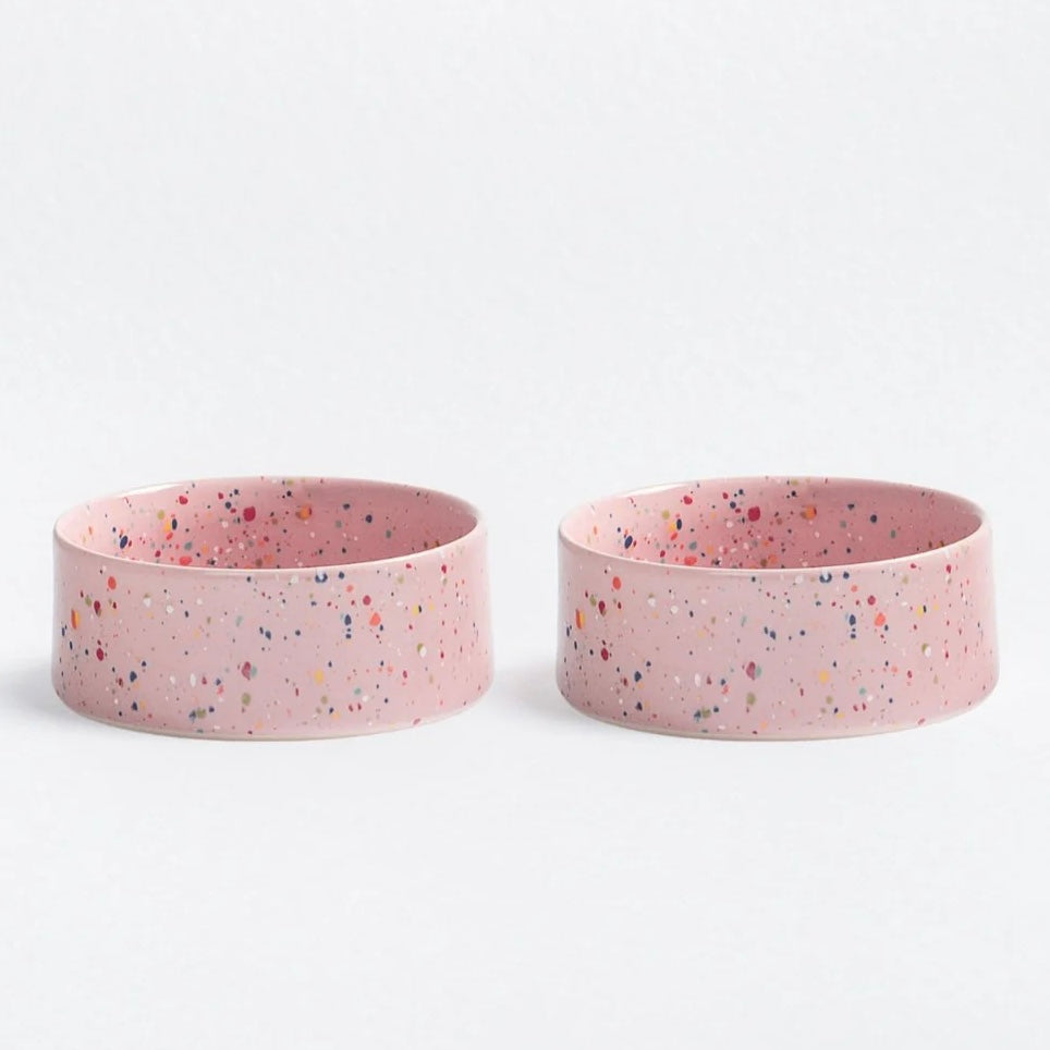 New Party Pet Bowl set of 2 pink