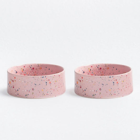 New Party Pet Bowl set of 2 pink