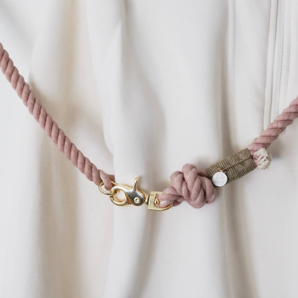 Freihändige Hundeleine aus Seil, Rosenwasser