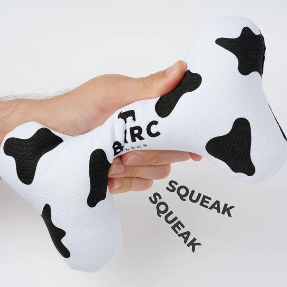 Cow Squeaky Dog Bone Toy