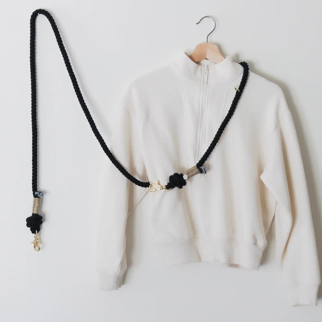 Hands Free Hundeleine aus Seil mitternachtsschwarz