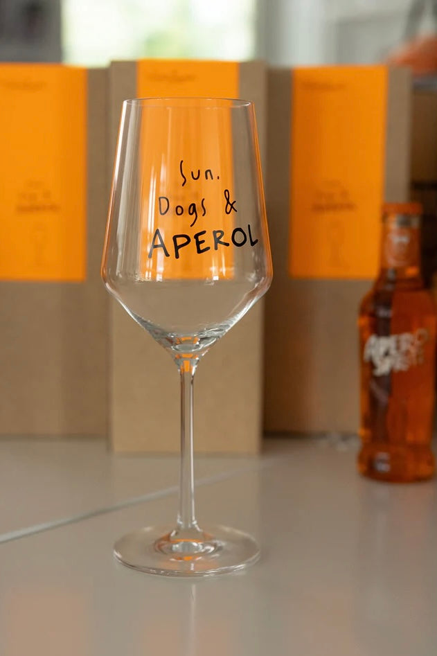 "Sun, Dogs & APEROL" Glass