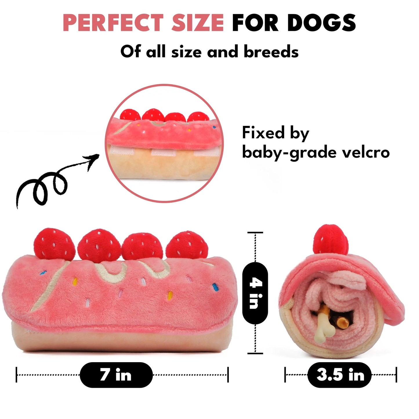 Strawberry Roll Cake Snuffle Toy