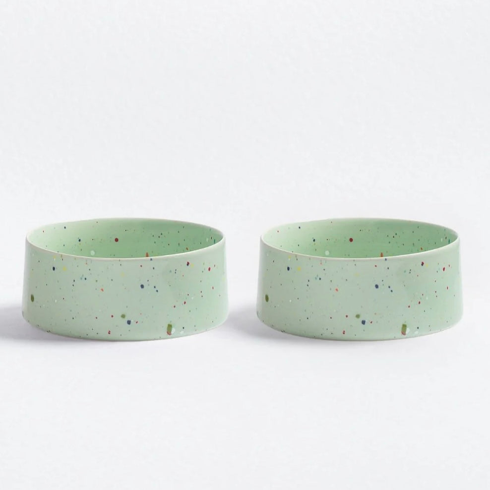 New Party Pet Bowl set of 2 green