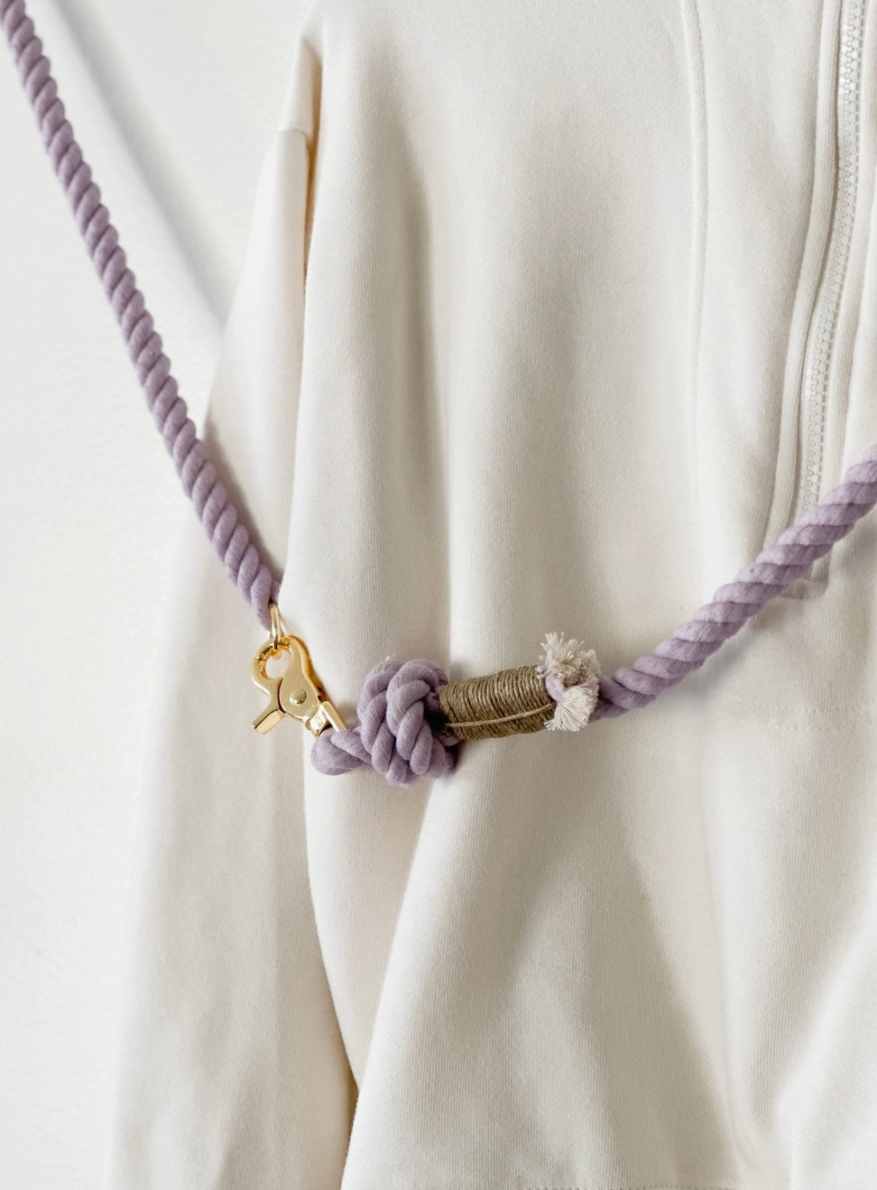 Freihändige Hundeleine aus Seil Lavendelfelder