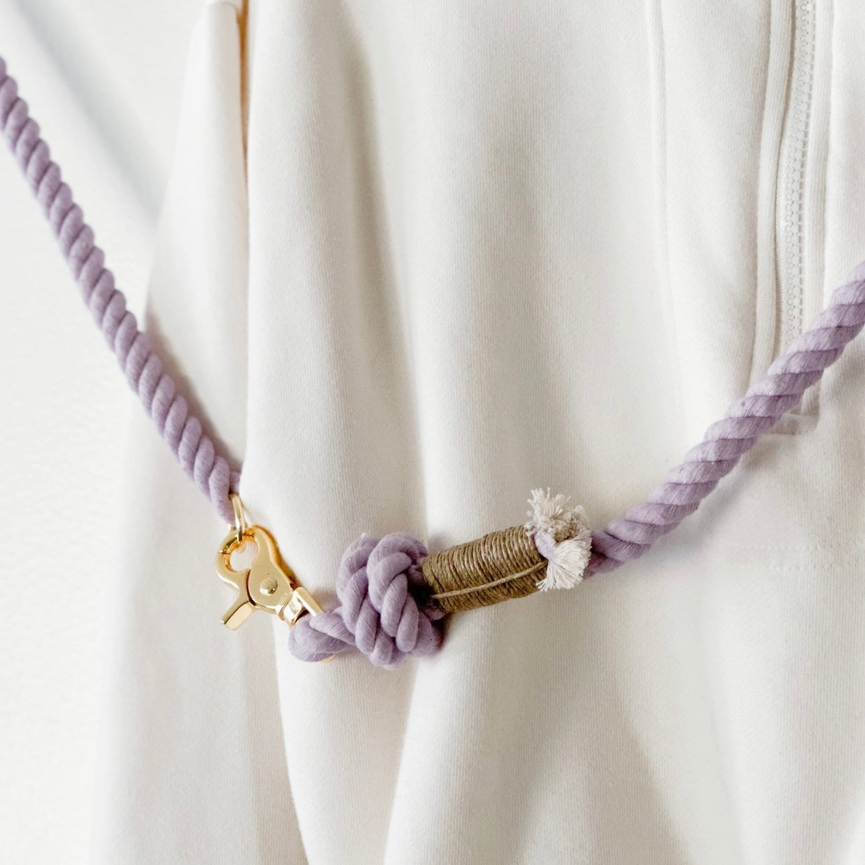 Freihändige Hundeleine aus Seil Lavendelfelder