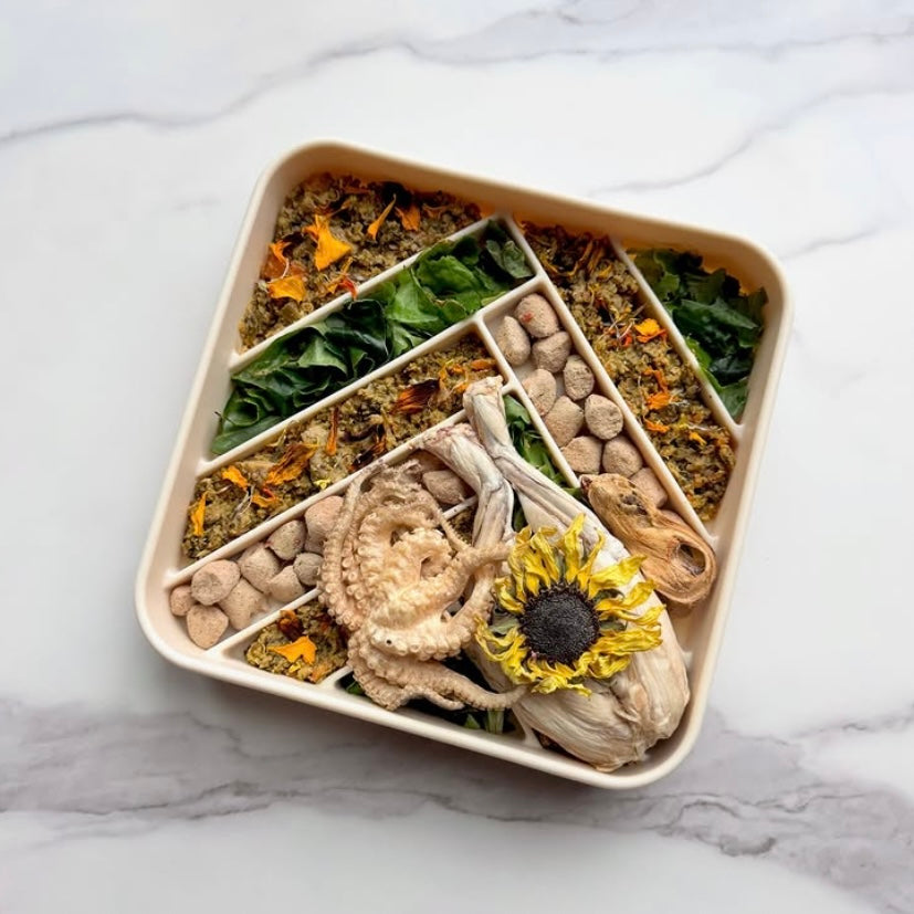 chevron slow feeder bowl - buttercream