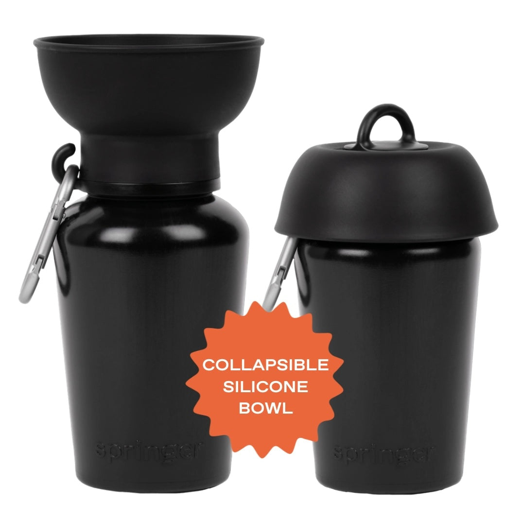 Flip travel bottle black