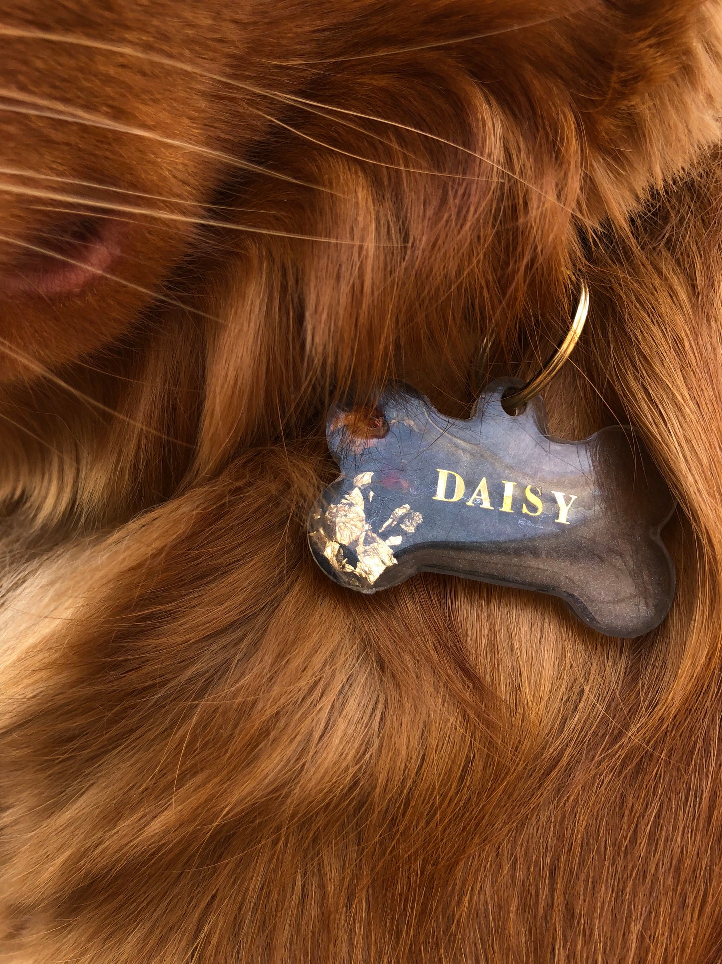 Resin dog tag Bone shape big