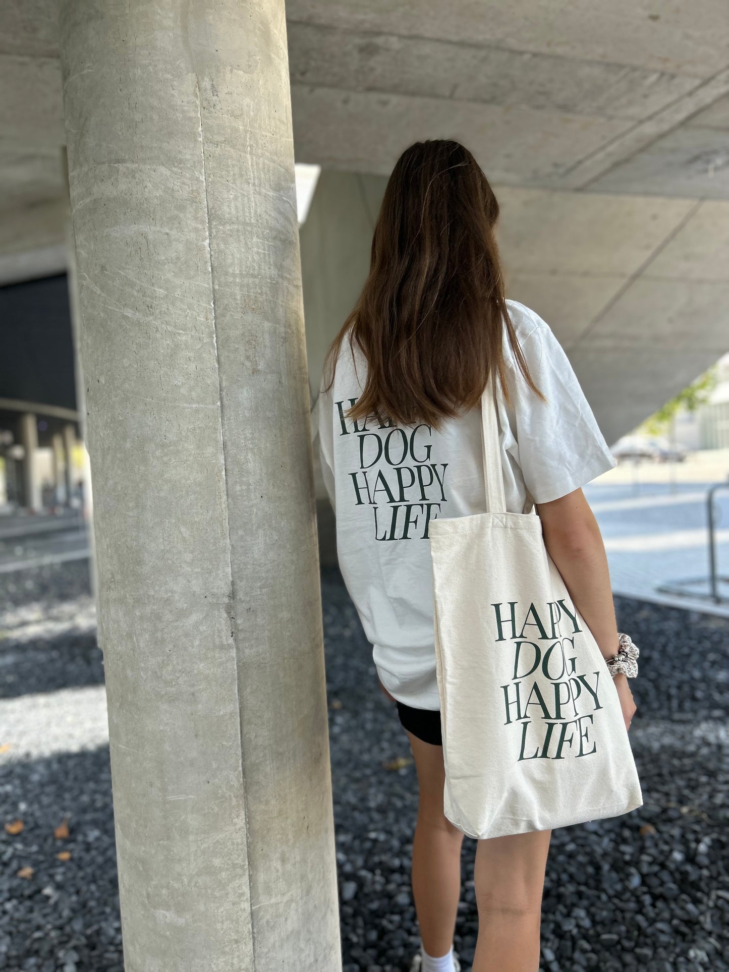 Happy dog Happy life Tote Bag