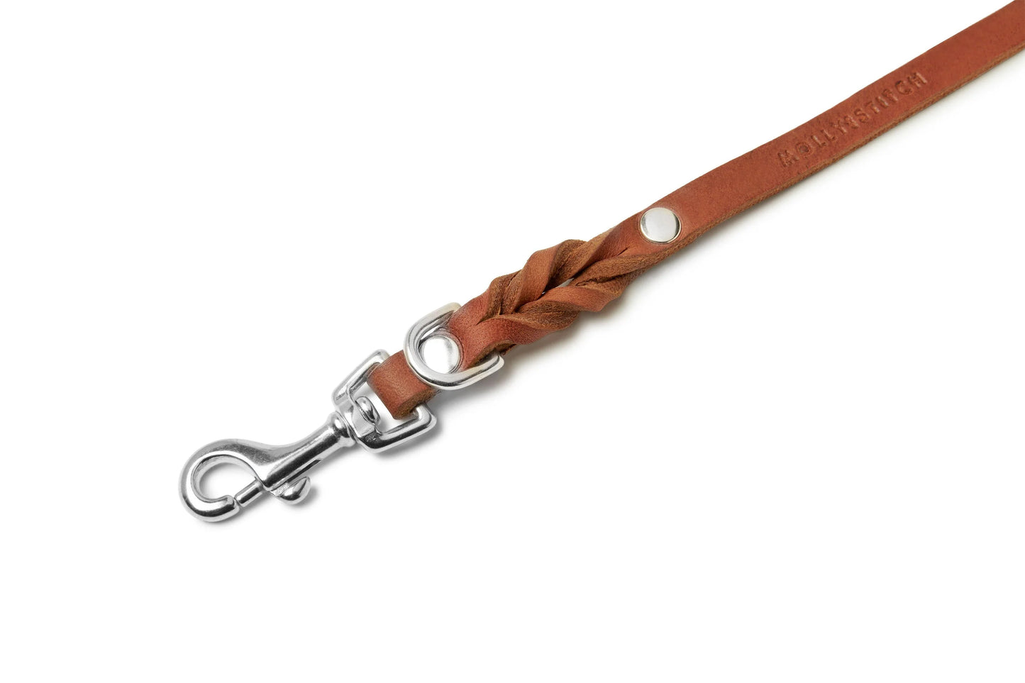 Butter leather city dog leash Sahara Cognac