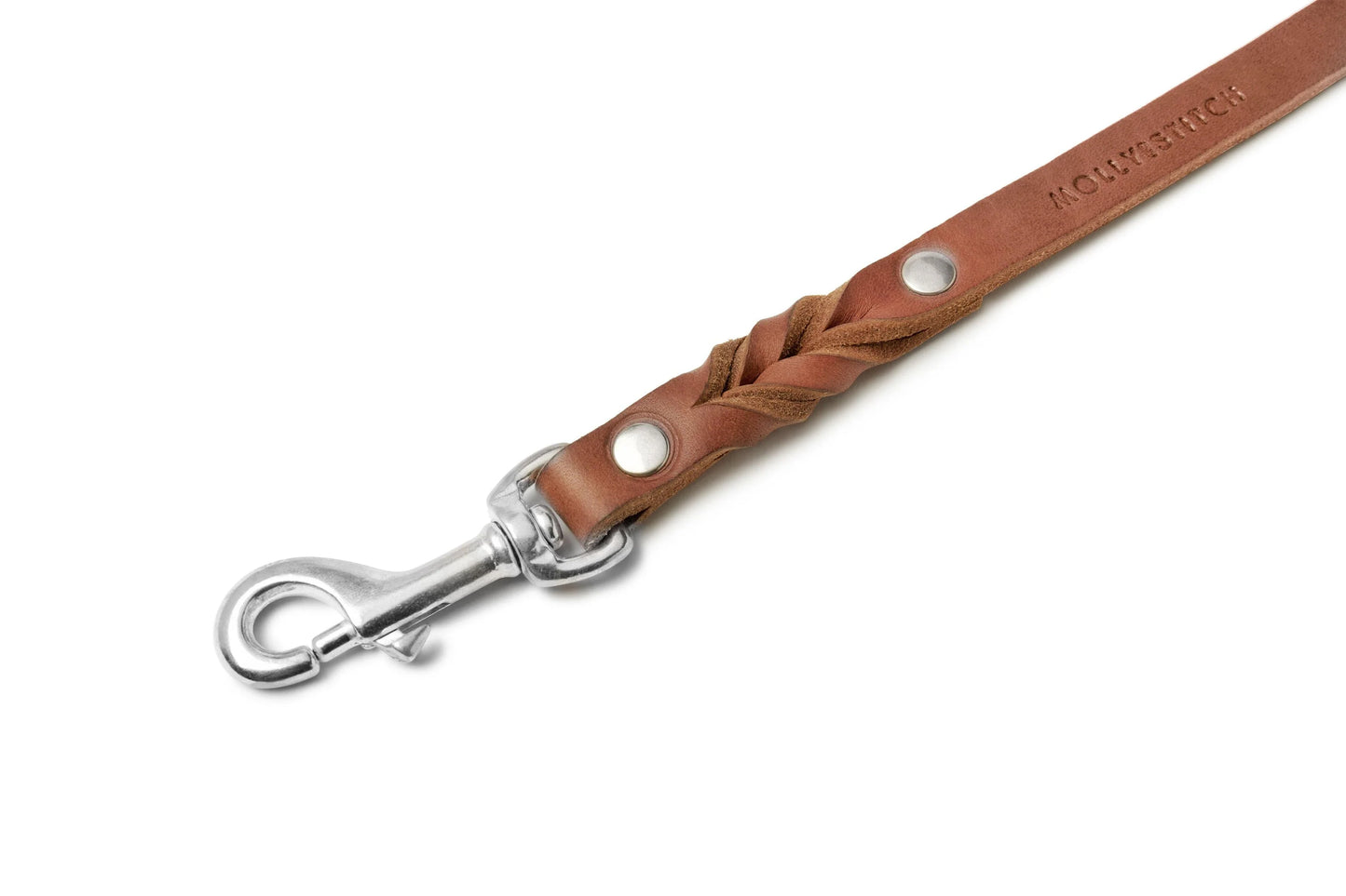 Butter leather 3X adjustable dog leash Sahara cognac