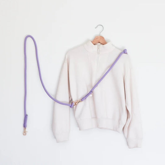 Hands Free Braided Leash Lavender