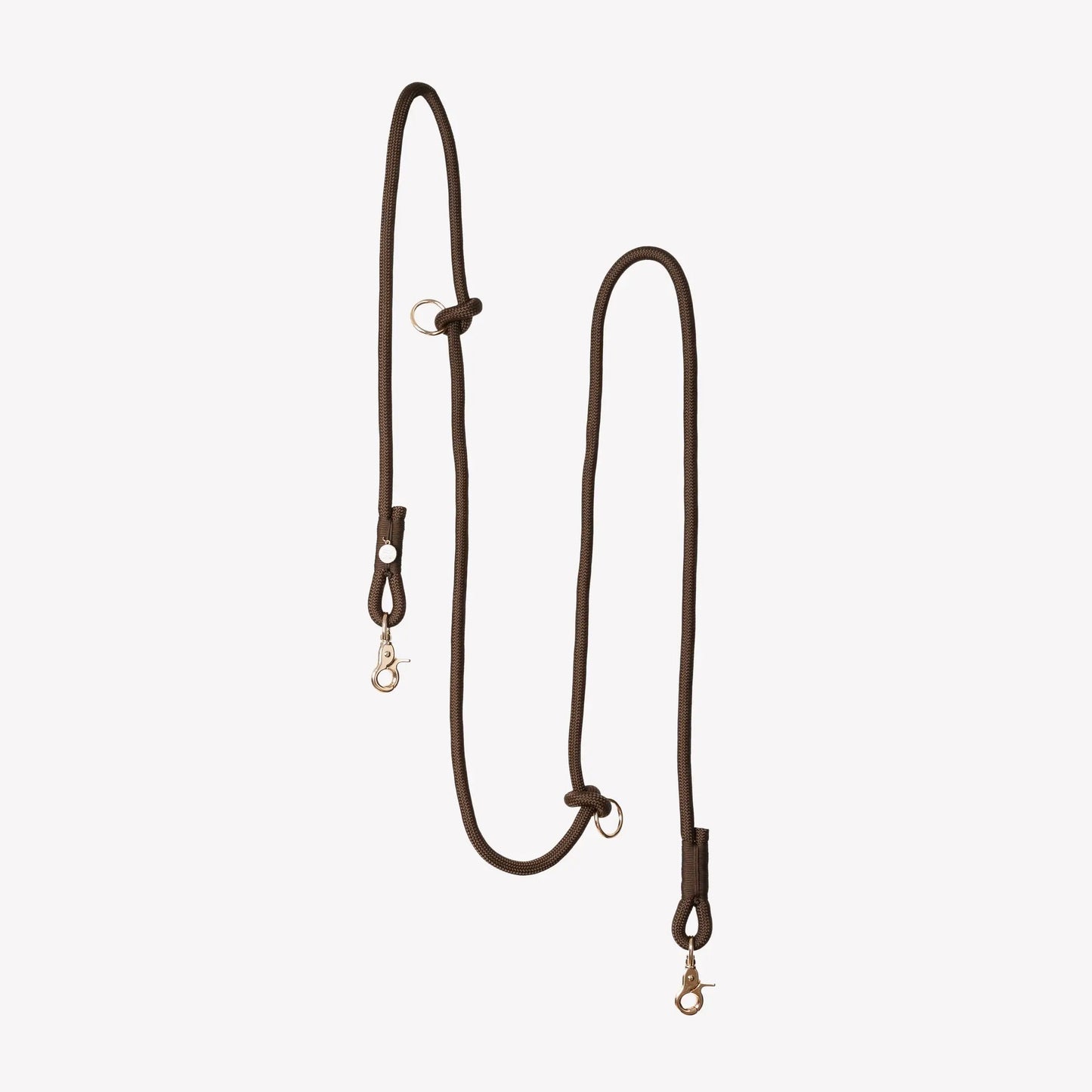 Hands Free Braided Leash Brown
