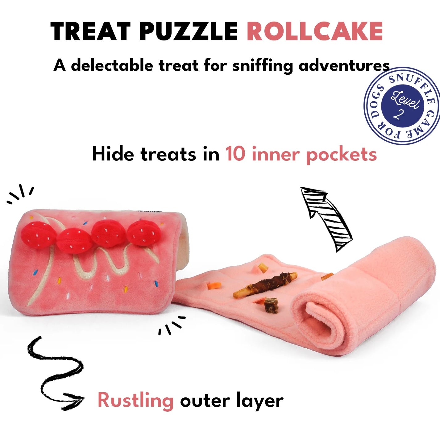 Strawberry Roll Cake Snuffle Toy