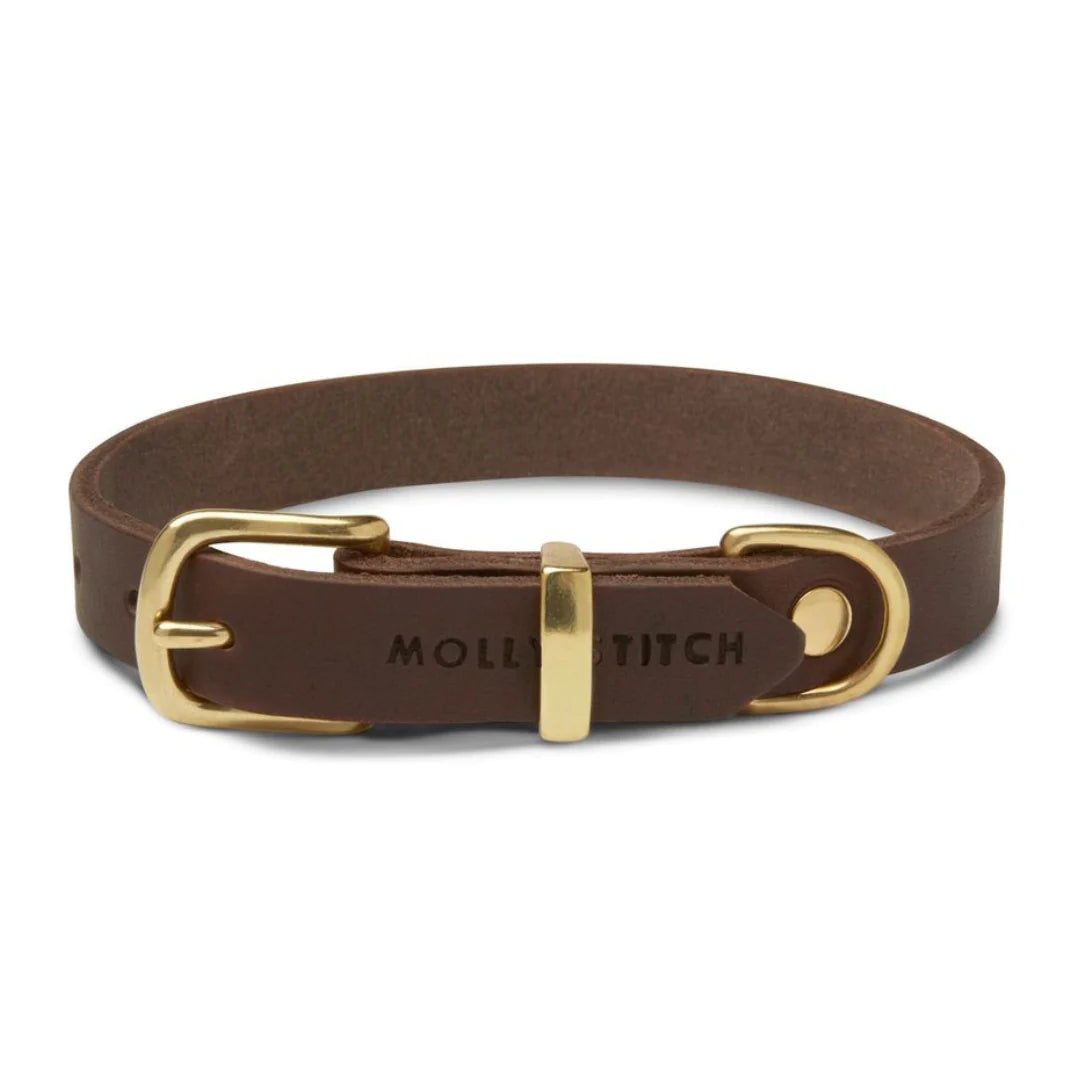 Butter leather dog collar Classic Brown