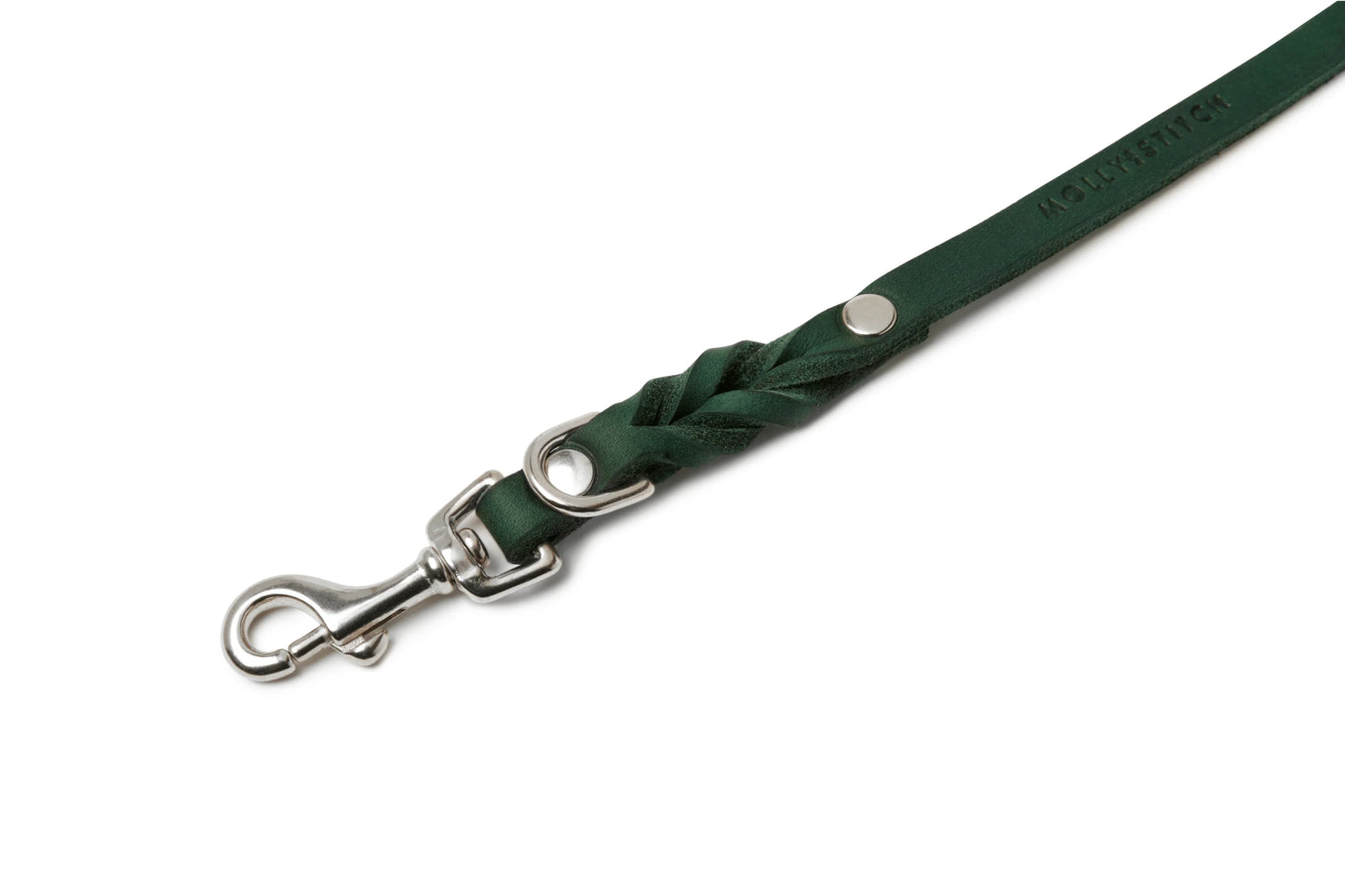 Butter leather 3X adjustable dog leash Forest Green