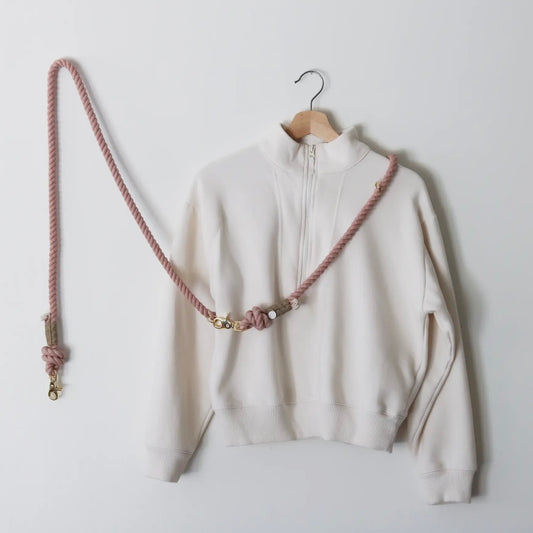 Freihändige Hundeleine aus Seil, Rosenwasser