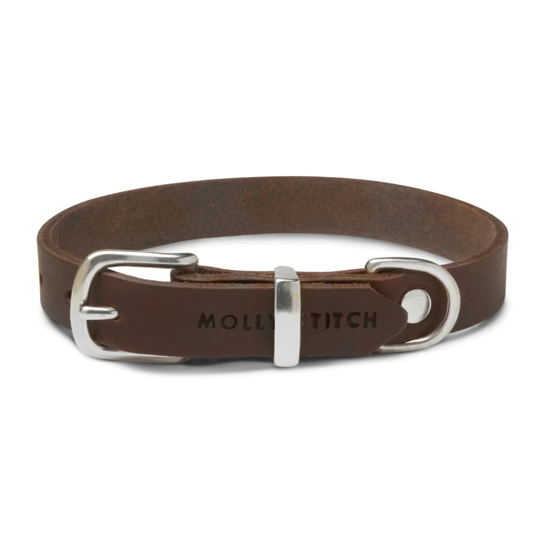 Butter leather dog collar Classic Brown