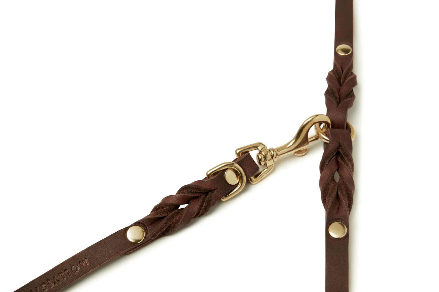 Butter leather 3X adjustable dog leash Classic Brown