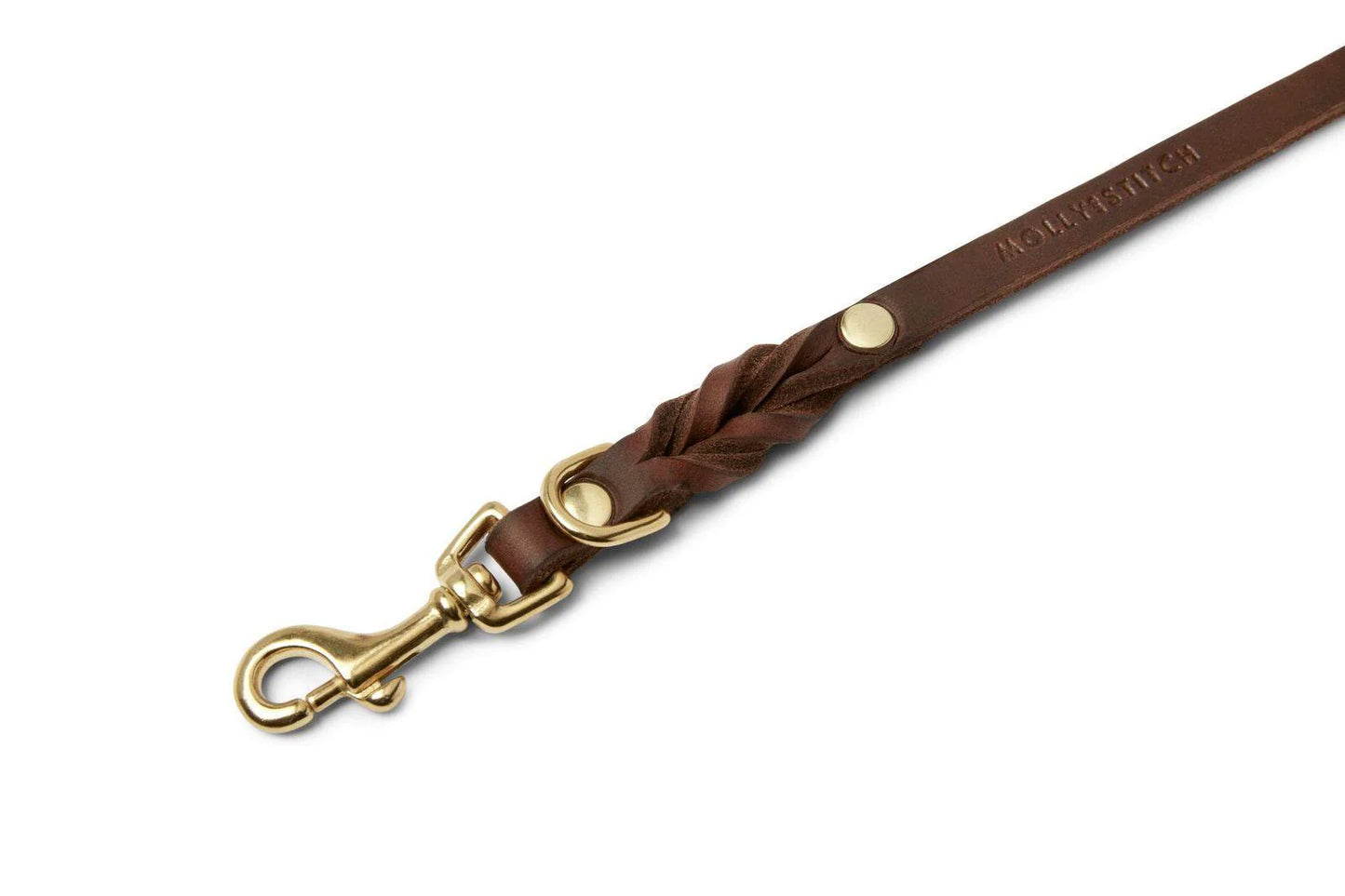 Butter leather 3X adjustable dog leash Classic Brown