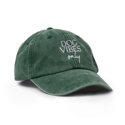 DOG VIBES ONLY CAP VINTAGE GREEN