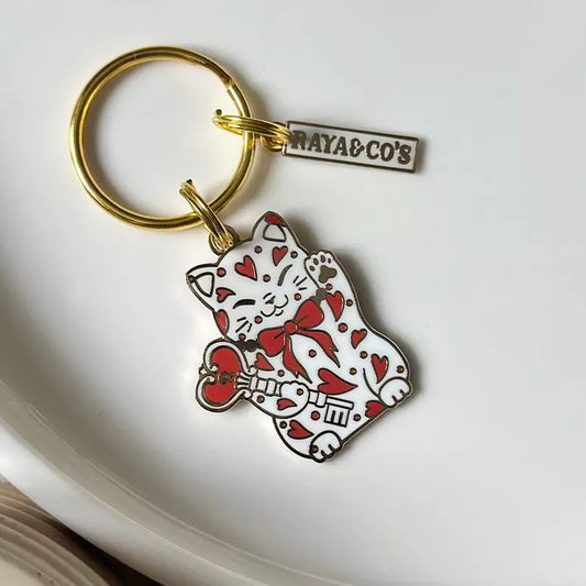 Maneky Neko de l’Amour Rouge – Personalized Brass Dog ID Tag