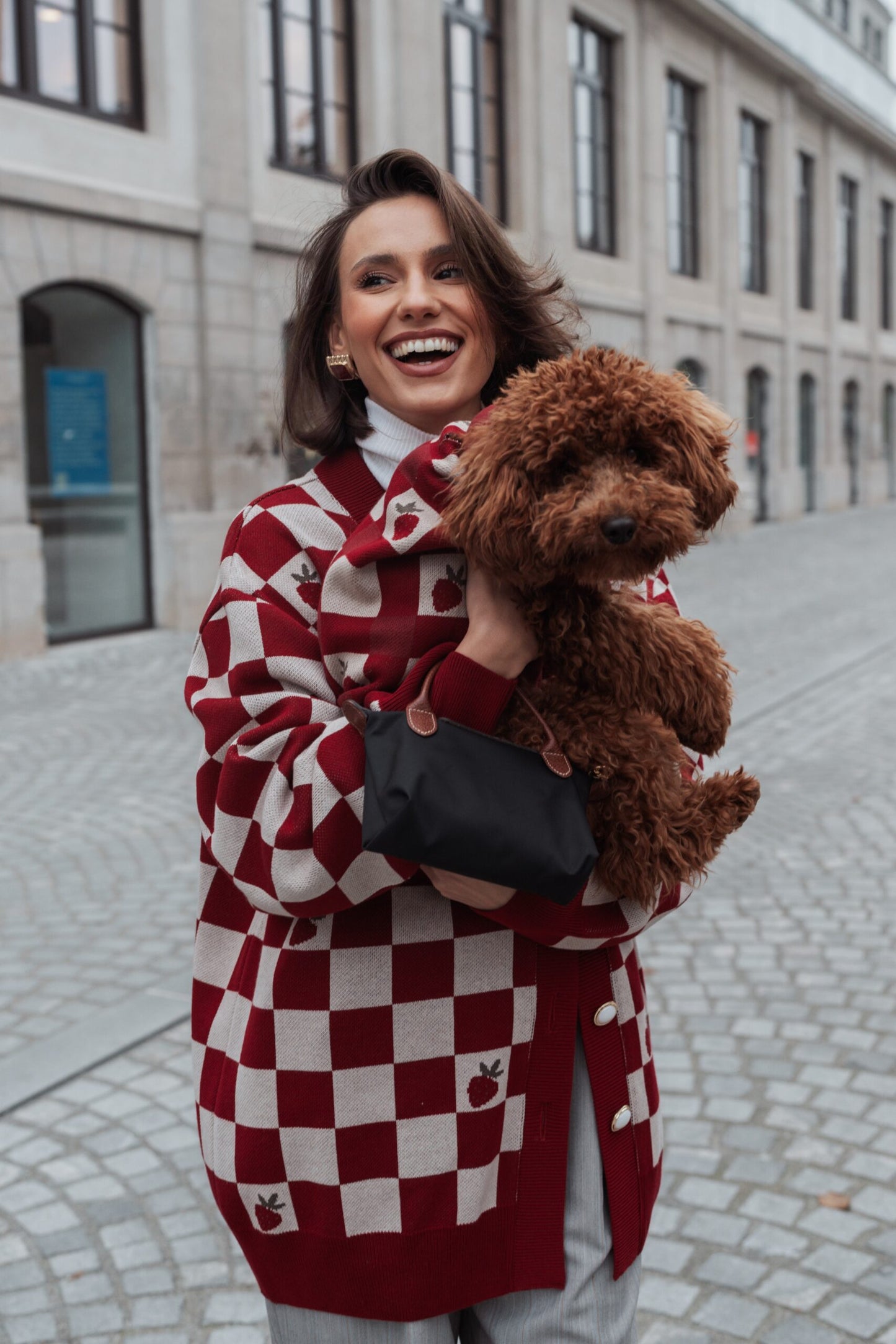 Strawberries cardigan for dogmoms