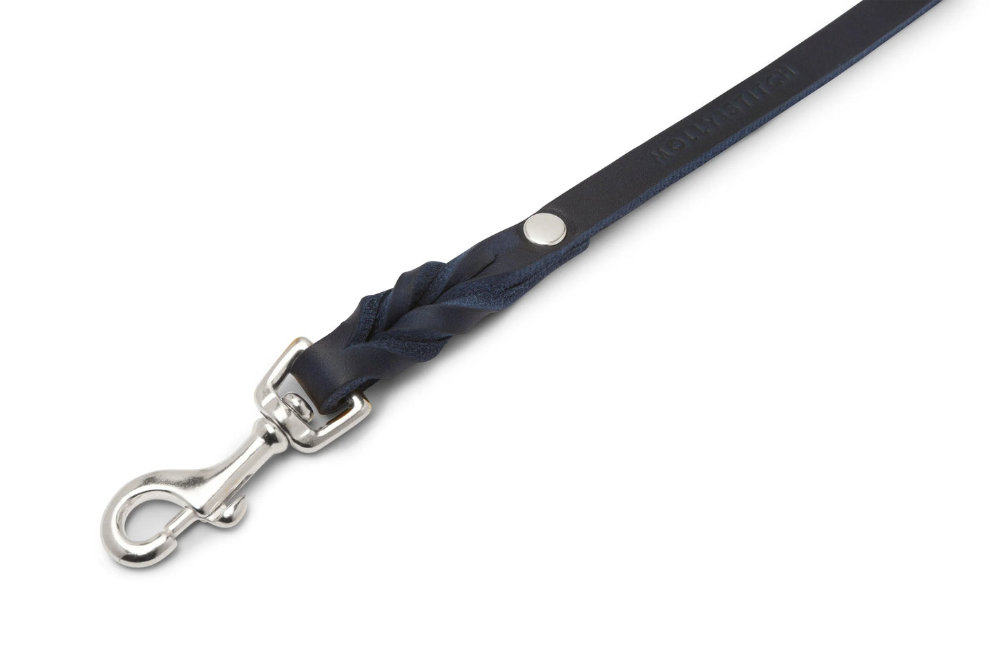 Butter leather city dog leash Navy Blue