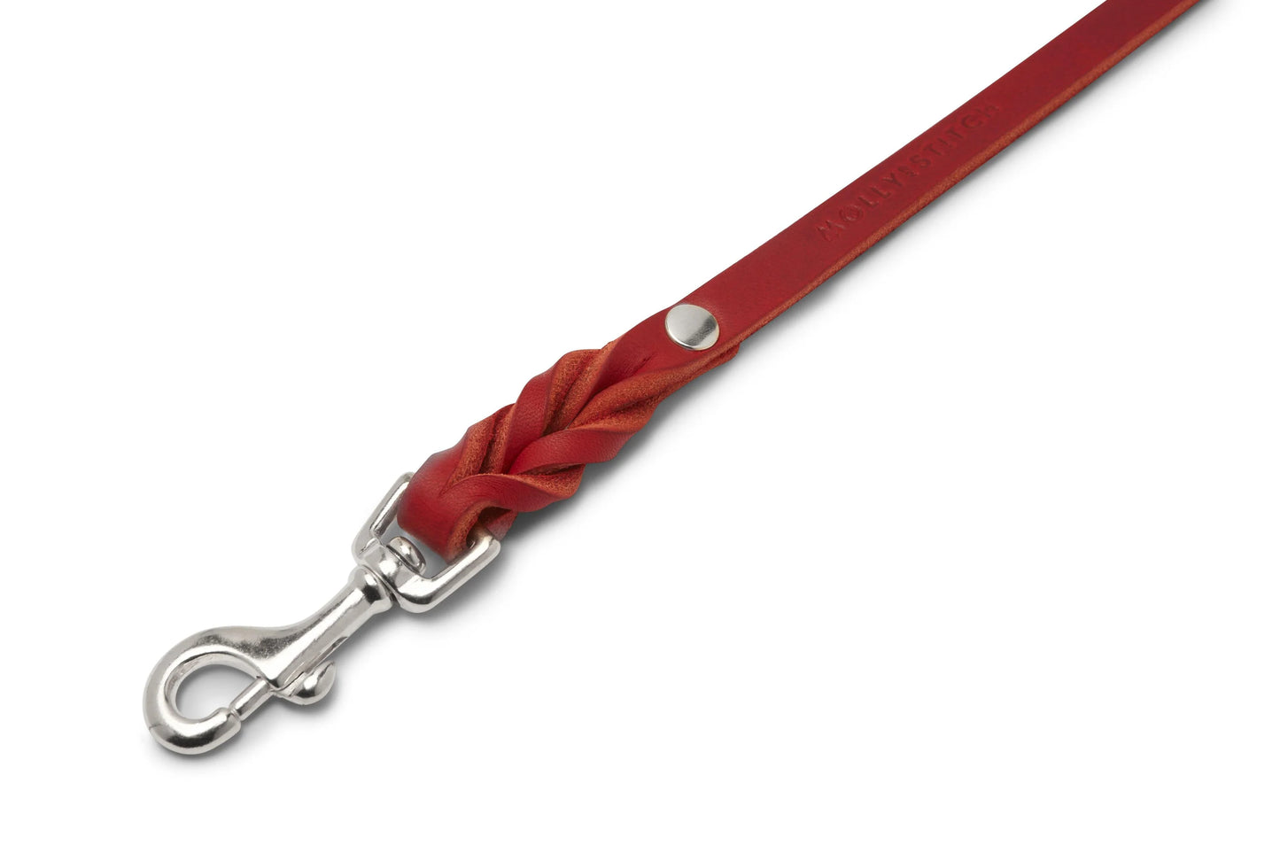 Butter leather city dog leash Chili Red