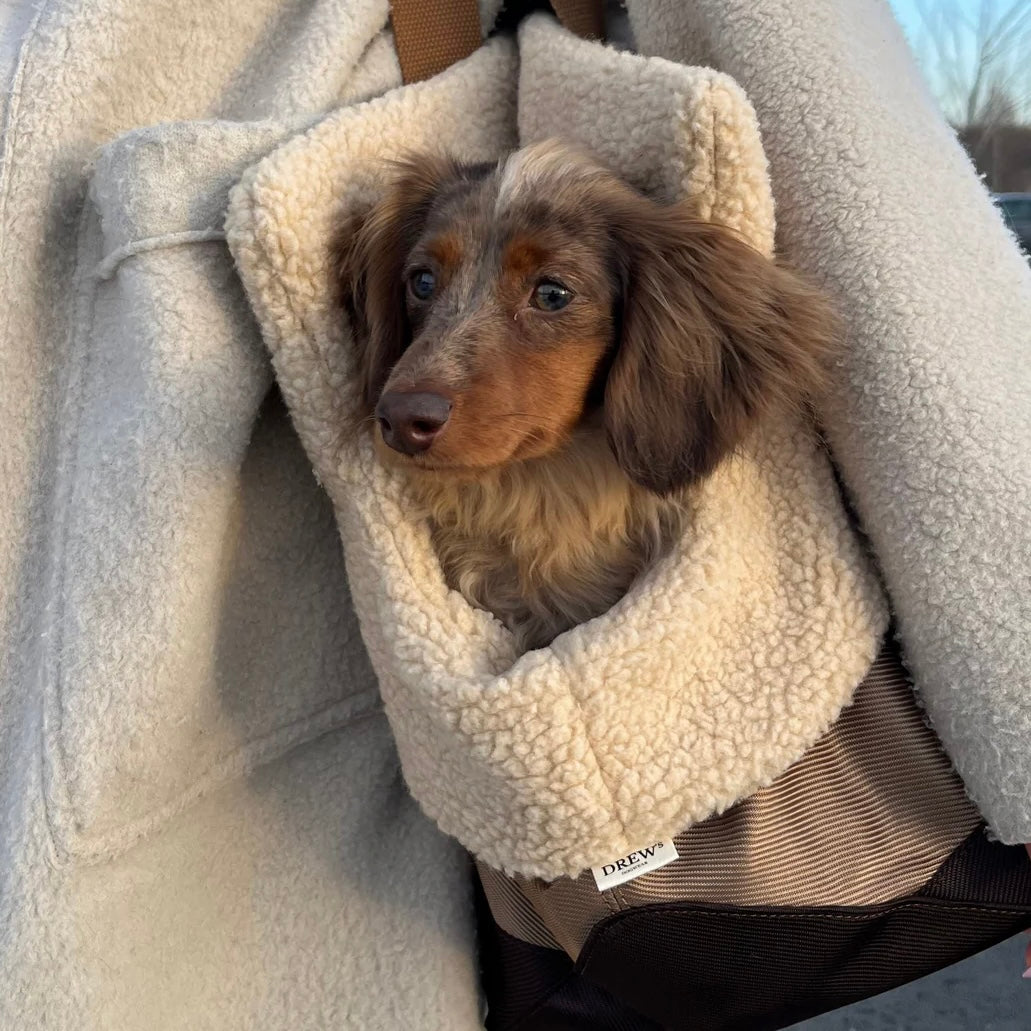 Dog carrier with teddy lining Aspen