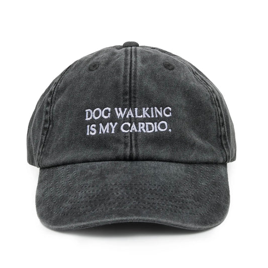 Dog walking is my cardio cap vintage black