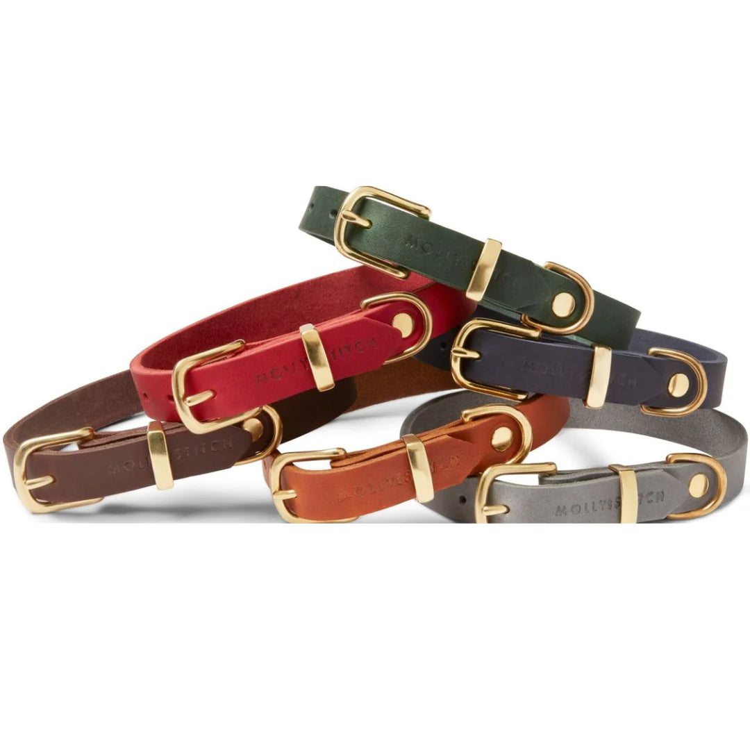 Butter leather dog collar Classic Brown