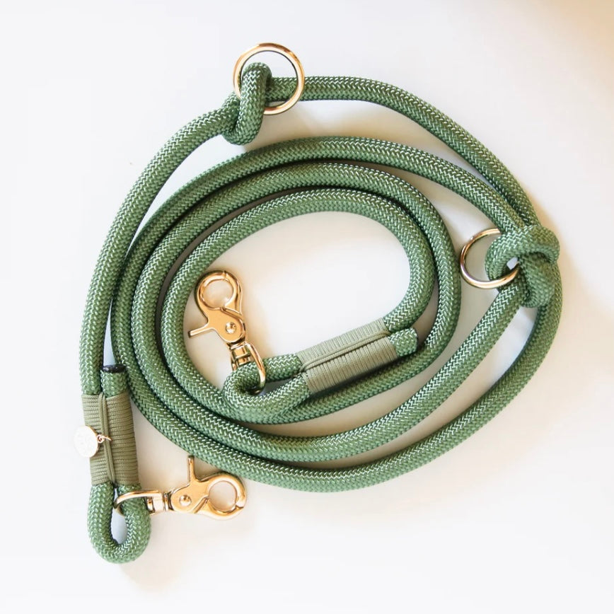 Hands Free Braided Leash Sage