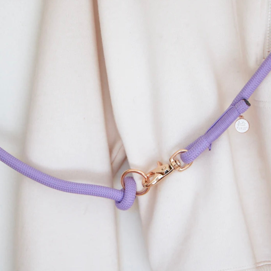 Hands Free Braided Leash Lavender