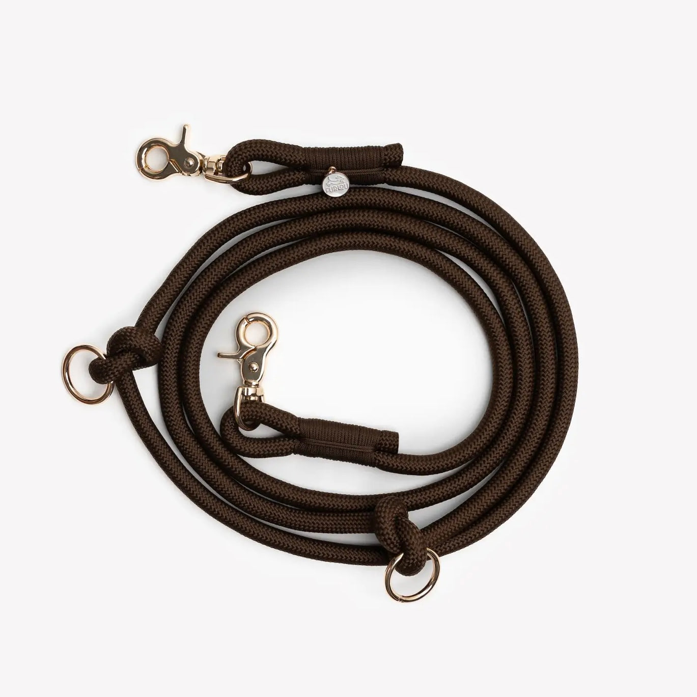 Hands Free Braided Leash Brown