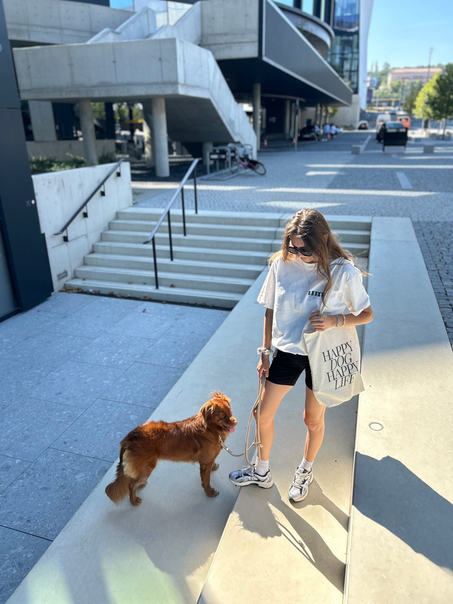 Happy dog Happy life Tote Bag