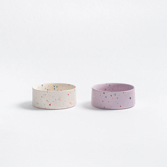 New Party Pet Bowl Set 2 White Lilac