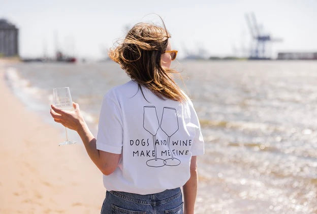 DOGS AND WINE MAKE ME FINE T-SHIRT