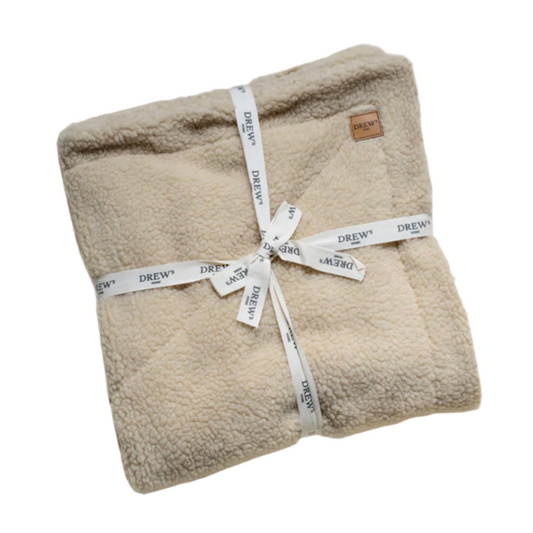 Soft dog blanket in teddy fleece beige