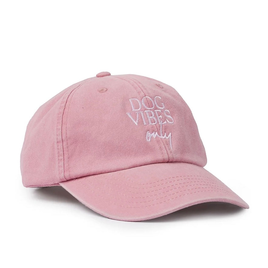 DOG VIBES ONLY CAP VINTAGE PINK