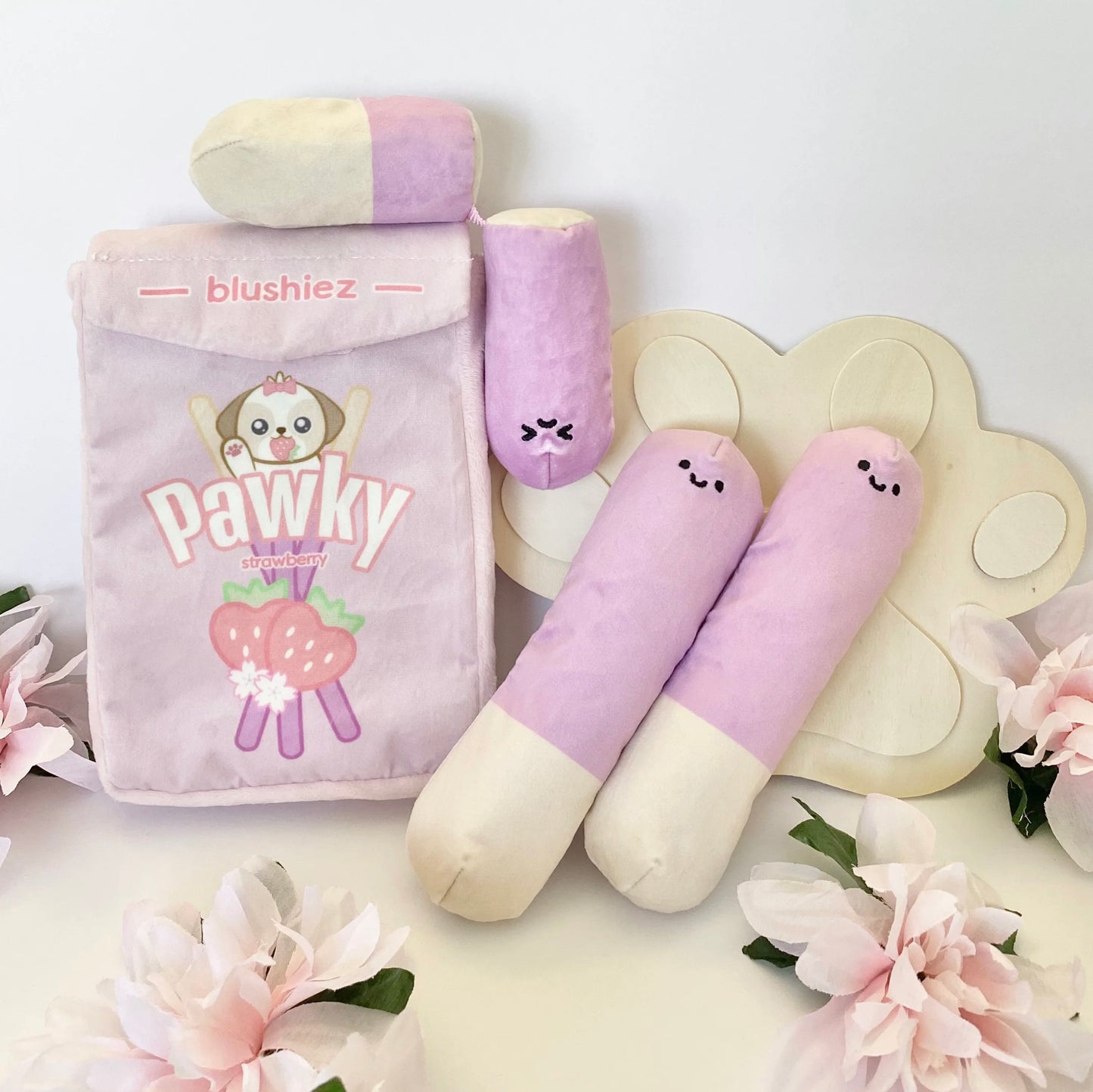 Strawberry Pawky Interactive/Nosework 4 Piece Dog Toy