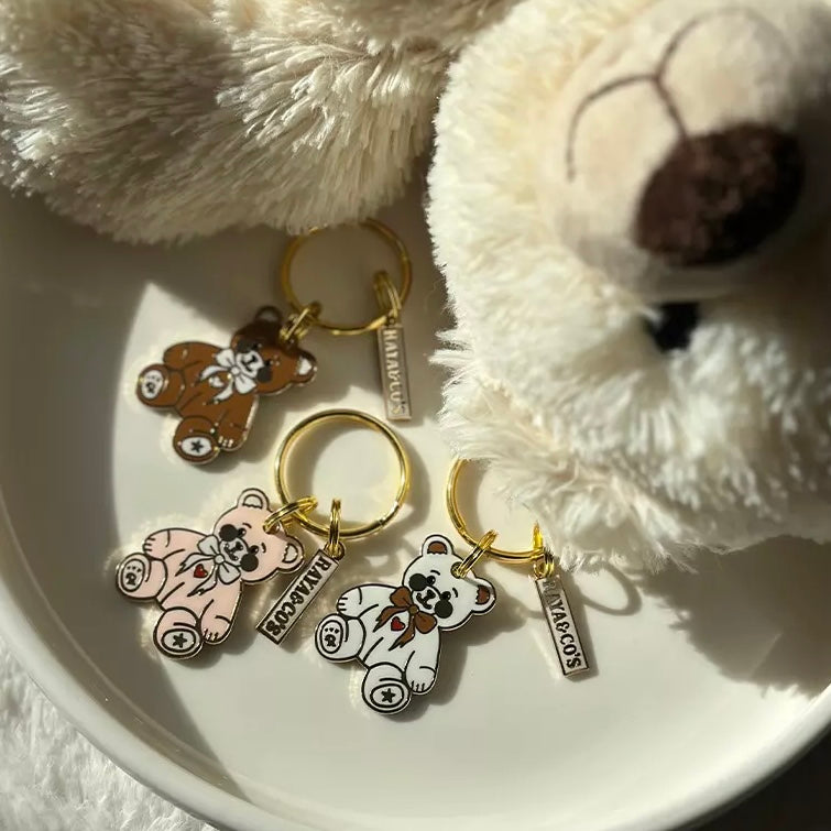 Amour de Petit Ours Rose – Personalized Brass Dog ID Tag (Limited Edition)