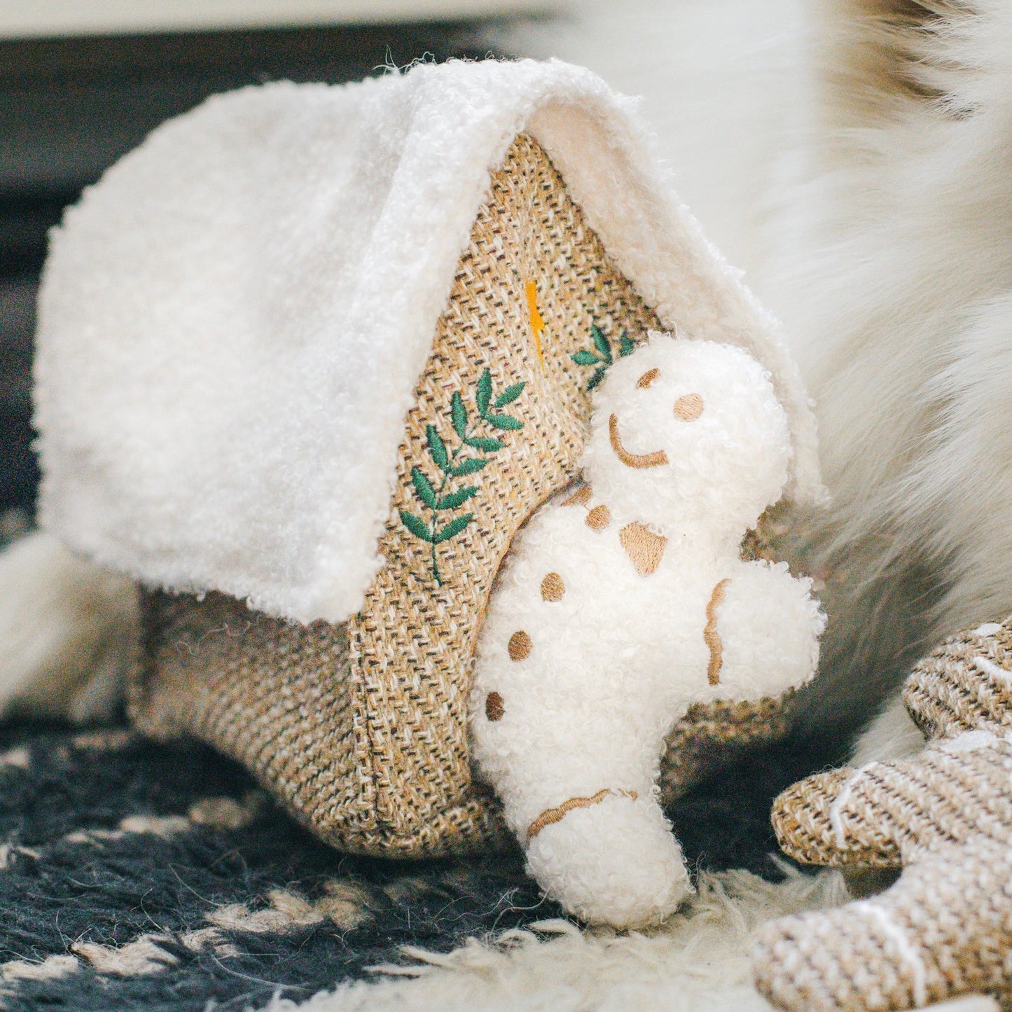 Gingerbread house enrichment dog toy