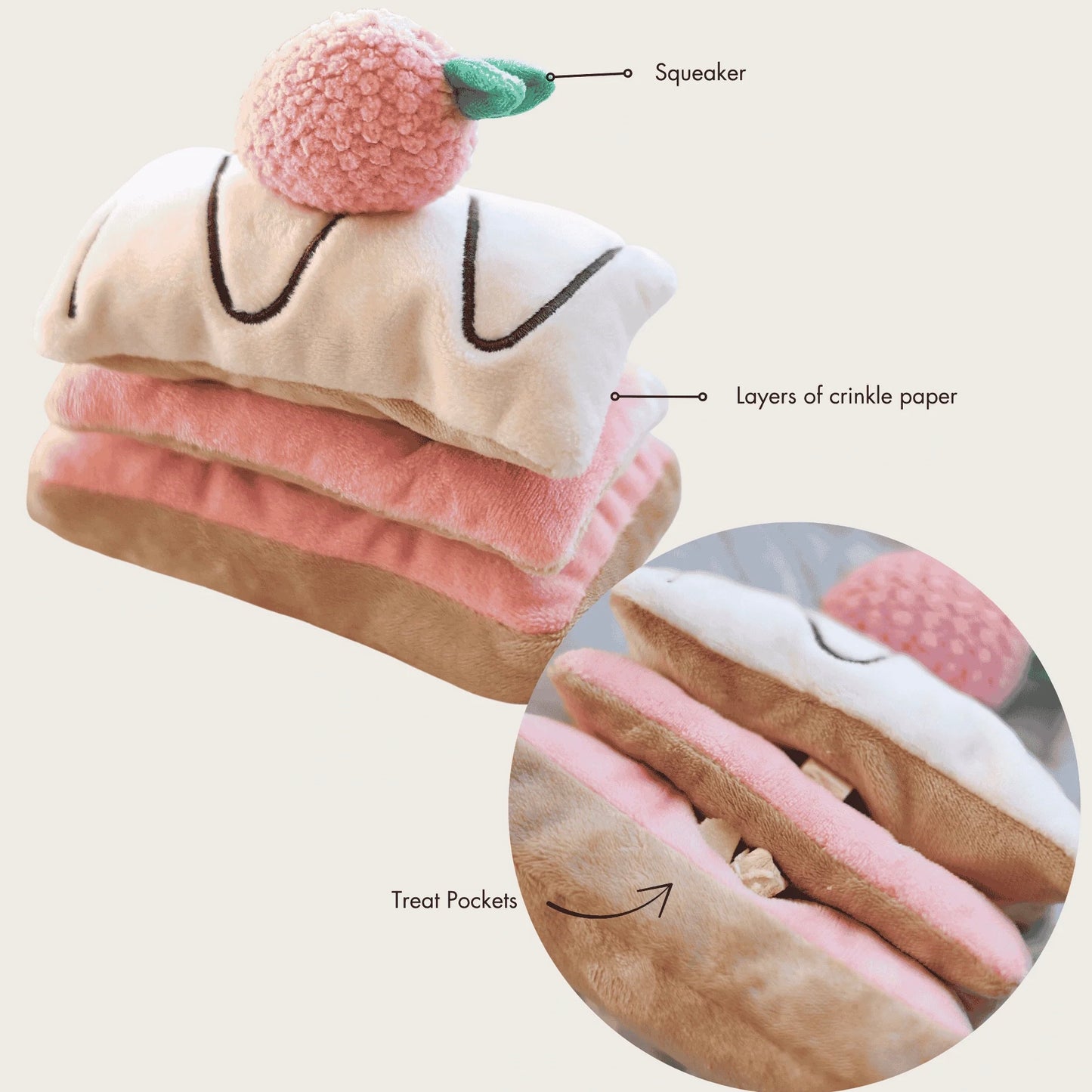Strawberry Mille-Feuille Nosework Toy