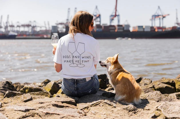 DOGS AND WINE MAKE ME FINE T-SHIRT